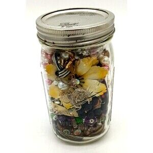 Mystery Jewelry Jar Misc. Some Vintage To Now Wearable Some New